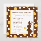 5x5春のバニーウサギのベビーシャワーの招待状 招待状 (正面/裏面)