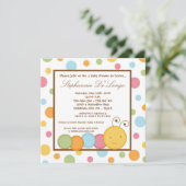 5x5春の幼虫みみずのベビーシャワーの招待状 招待状 (スタンド正面)