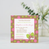 5x5春バタフライポルカベビーシャワー招待状 招待状 (スタンド正面)