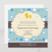5x5男の子のゴム製アヒルのDuckieのベビーシャワーの招待状 招待状 (正面/裏面)