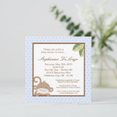 5x5男の子青い猿のベビーシャワーの招待状 招待状 (スタンド正面)