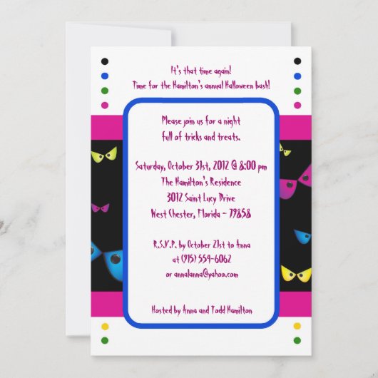 5x5邪悪な目のハローウィンパーティ招待状 招待状 (正面)