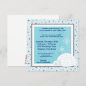 5x5 アイスブルーのアイスハウス 赤ちゃんの青い招待状 招待状 (正面/裏面)