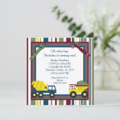 5x5 建設 ファースト 1歳の誕生日 招待状 (スタンド正面)