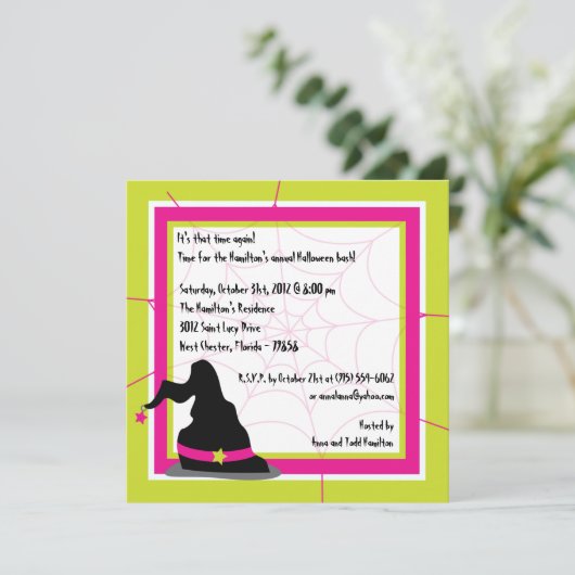 5x5 Witchy Waysハローウィンパーティ招待状 招待状 (スタンド正面)