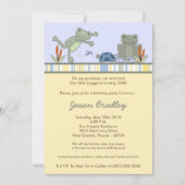 5x7うるうカエルの亀ビー誕生日パーティーの招待 招待状 (正面)