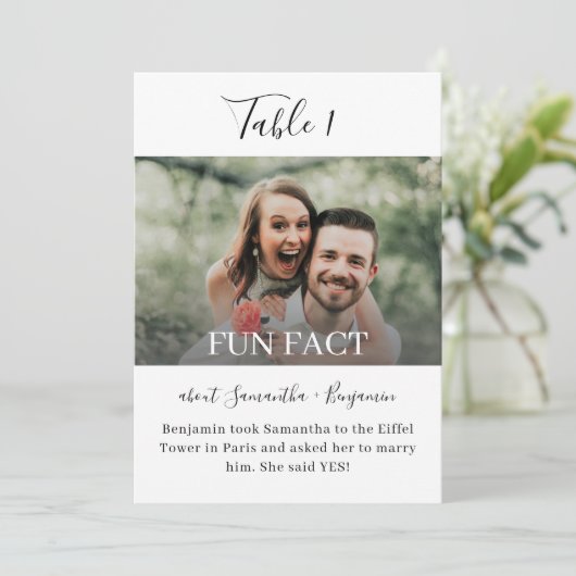 5x7おもしろいファクト写真結婚のテーブル番号 (スタンド正面)