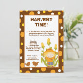5x7かかしの鶏の感謝祭の招待状 招待状 (スタンド正面)