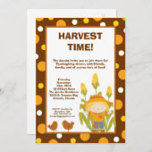 5x7かかしの鶏の感謝祭の招待状 招待状 (正面/裏面)