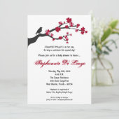 5x7さくらんぼブロッサムツリーベビーシャワー招待状 招待状 (スタンド正面)