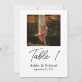 5x7の写真付きテーブル番号 招待状 (正面)