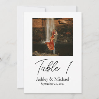 5x7の写真付きテーブル番号 招待状