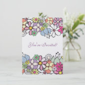 5x7の明るい花が招待状 招待状 (スタンド正面)