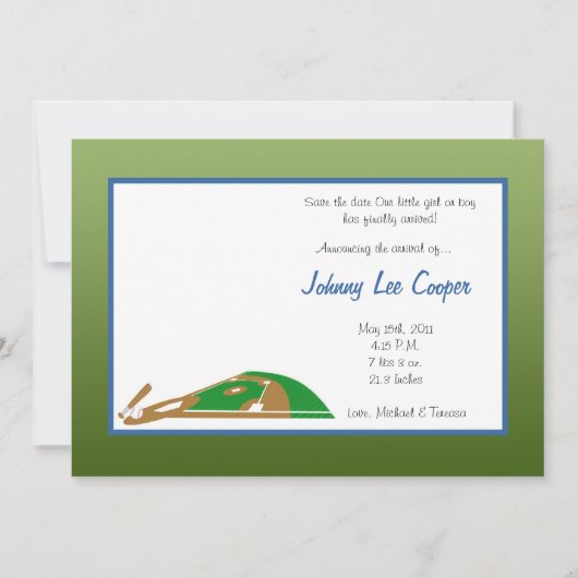 5x7は基礎球の誕生の発表を遊ばします 招待状 (正面)