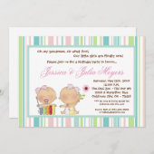 5x7は女の子のガーリーな誕生日のパーティの招待状を結び付けます 招待状 (正面/裏面)