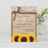 5x7ひまわりレースバーラップカウント結婚式招待状 招待状 (スタンド正面)