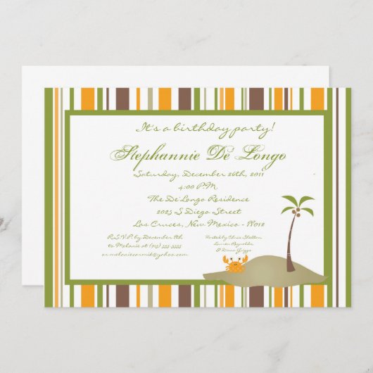 5x7アイランドパーティの招待状 招待状 (正面/裏面)