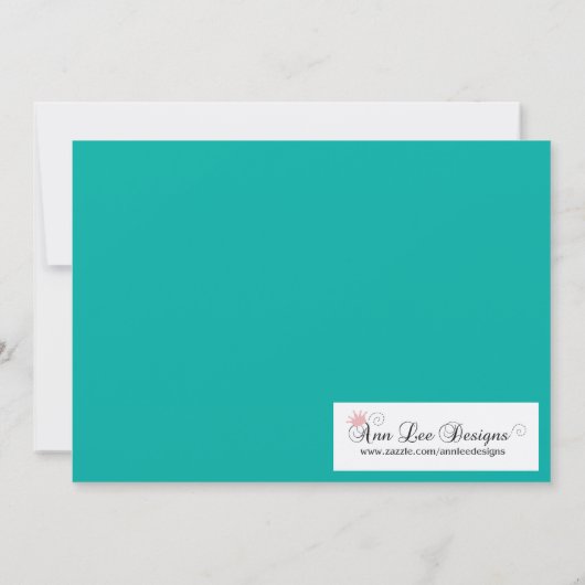 5x7アクアシャンデリアスウィート16誕生日招待状 招待状 (裏面)