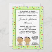 5x7アフリカ系アメリカ人の対の誕生日の部品の招待状 招待状 (正面)