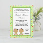 5x7アフリカ系アメリカ人の対の誕生日の部品の招待状 招待状 (スタンド正面)