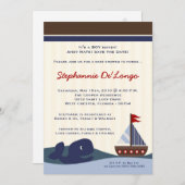5x7アホイメイトヨットワルベビーシャワー招待状 招待状 (正面/裏面)