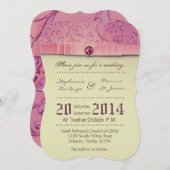 5x7アメジストジュエルエンボス結婚式招待状 招待状 (正面/裏面)