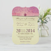 5x7アメジストジュエルエンボス結婚式招待状 招待状 (スタンド正面)