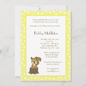 5x7イエローウッドランドスクイレルベビーシャワー招待状 招待状 (正面)