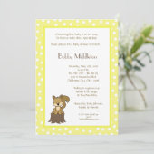 5x7イエローウッドランドスクイレルベビーシャワー招待状 招待状 (スタンド正面)