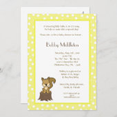 5x7イエローウッドランドスクイレルベビーシャワー招待状 招待状 (正面/裏面)