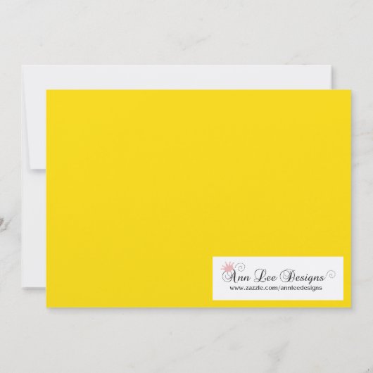 5x7イエローマスカレード甘い16誕生日招待状 招待状 (裏面)