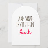 5x7インチアーチ型招待状印刷 招待状 (裏面)