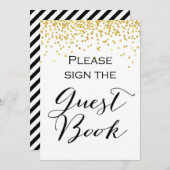 5x7インチサイズのゲストブックに署名してください 招待状 (正面/裏面)