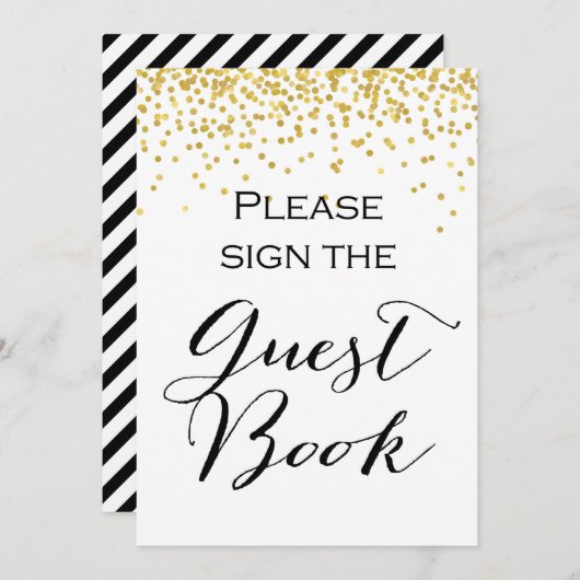 5x7インチサイズのゲストブックに署名してください 招待状 (正面/裏面)