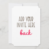 5x7インチチケット型招待状印刷 招待状 (裏面)