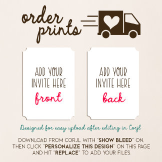 5x7インチチケット型招待状印刷 招待状