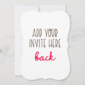 5x7インチブラケット型招待状印刷 招待状 (裏面)