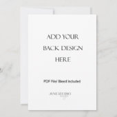 5x7インチ 両面カード印刷 招待状 (裏面)