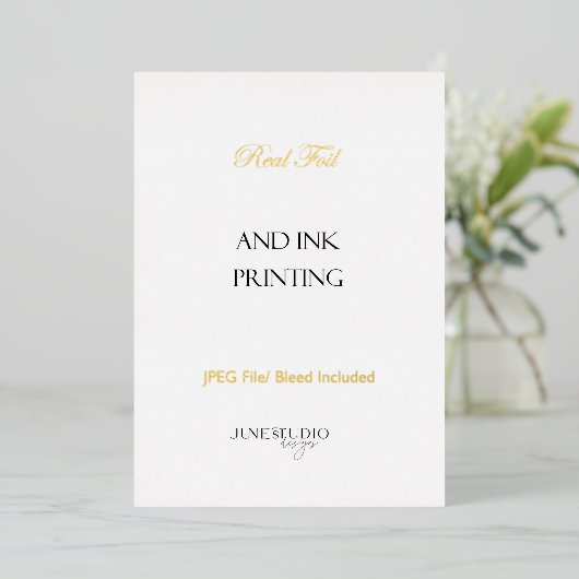 5x7インチ 本物の箔とインクの招待カード印刷 箔招待状 (立ち正面)