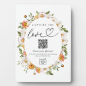5x7イーゼル写真共有QRコード披露宴記号 フォトプラーク (正面)