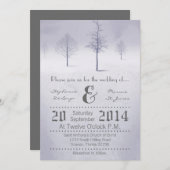 5x7ウィンターワンダーランドツリーズスノ結婚式招待状 招待状 (正面/裏面)