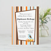 5x7ウッドランドバード動物ベビーシャワー招待状 招待状 (スタンド正面)