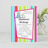 5x7ウッドランドフォーレストフクロウベビーシャワー招待状 招待状 (スタンド正面)