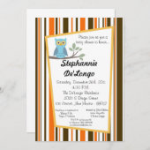 5x7ウッドランドフォーレストフクロウベビーシャワー招待状 招待状 (正面/裏面)