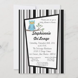 5x7ウッドランドフォーレストフクロウベビーシャワー招待状 招待状