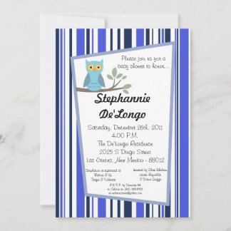 5x7ウッドランドフォーレストフクロウベビーシャワー招待状 招待状