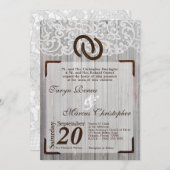 5x7ウマシューズオンウッドレース結婚式招待状 招待状 (正面/裏面)