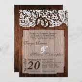 5x7ウマシューズオンウッドレース結婚式招待状 招待状 (正面/裏面)