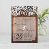 5x7ウマシューズオンウッドレース結婚式招待状 招待状 (スタンド正面)