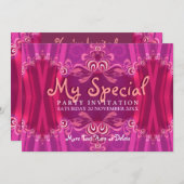 5x7エキゾチックなピンクガールズブードワールパーティの招待状 招待状 (正面/裏面)